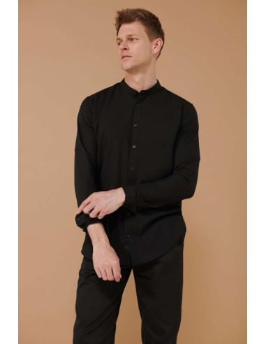 HEN-H592-MEN'S MANDARIN SHIRT WITH ROLL-TAB SLEEVE